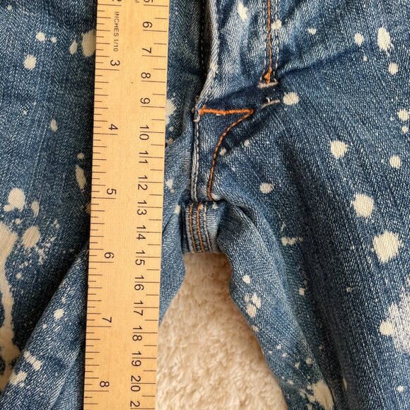 Bebina Jeans Womens 28x34 Acid Wash Splattered Distressed Low Rise Flare Festive - Picture 10 of 15